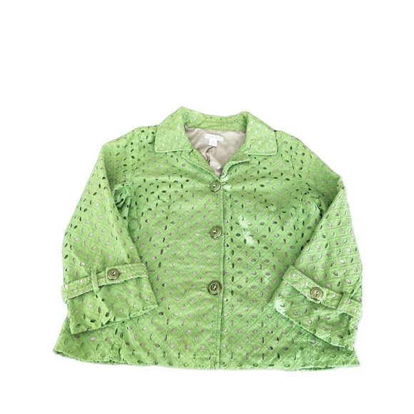 VINTAGE Charter Club GREEN CROPPED JACKET SIZE M - Picture 1 of 8